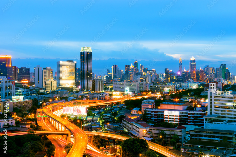 Fototapeta premium Bangkok city downtown city skyline.