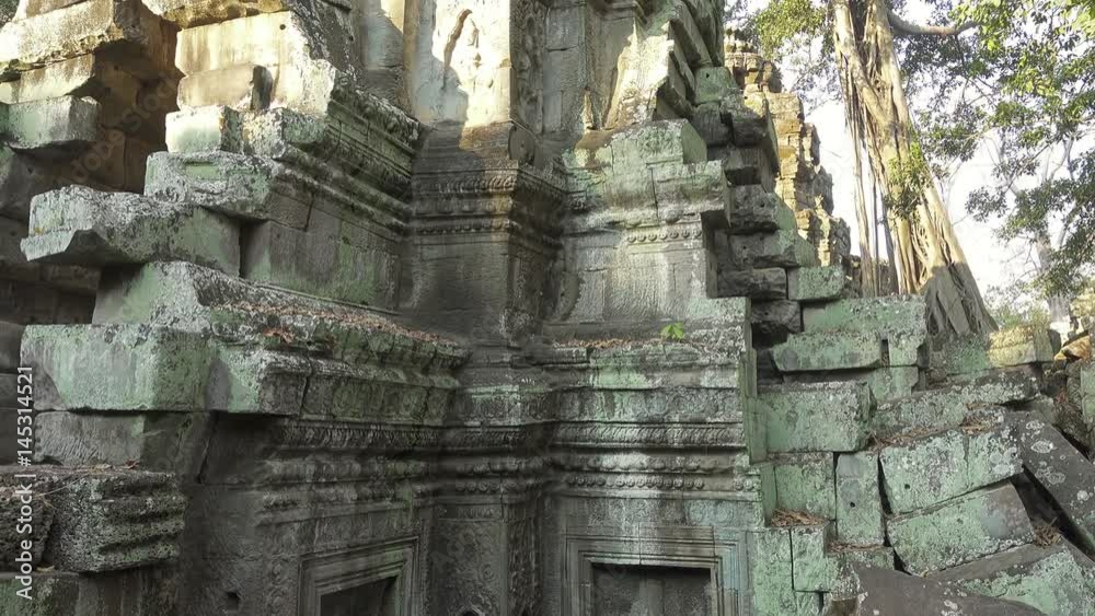 Ta Prohm temple in Angkor Wat, Siem Reap, Cambodia, tilt view, 4k
Ta Prohm temple in Angkor Wat, Siem Reap, Cambodia, tilt view, 4k