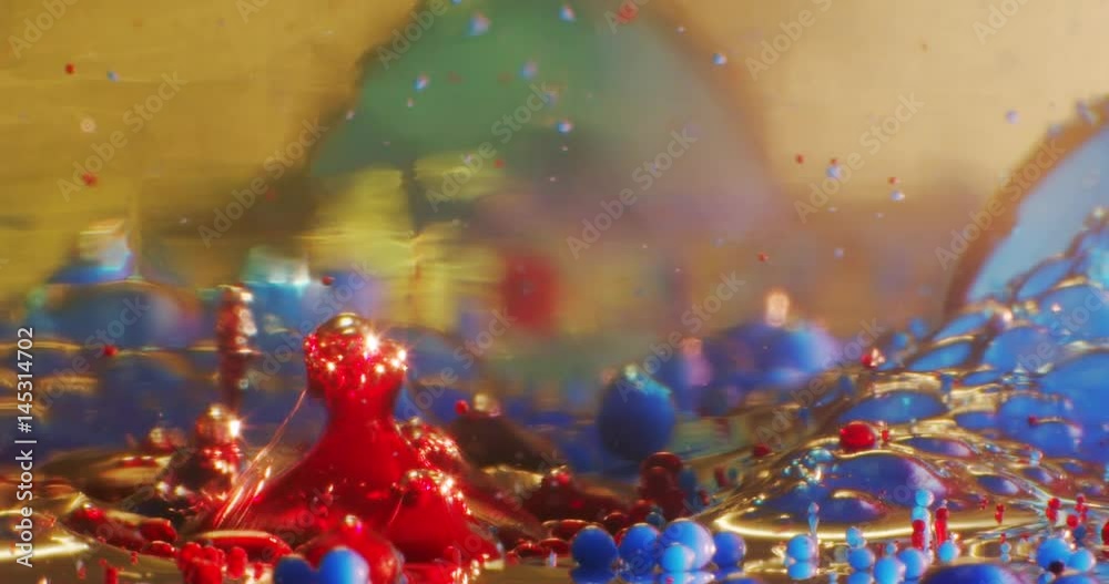Stars wars of the planet.Color drops floating in oil and water over a colorful underground with oil painting effect. 4K.
Stars wars of the planet.Color drops floating in oil and water over a colorful underground with oil painting effect. 4K.