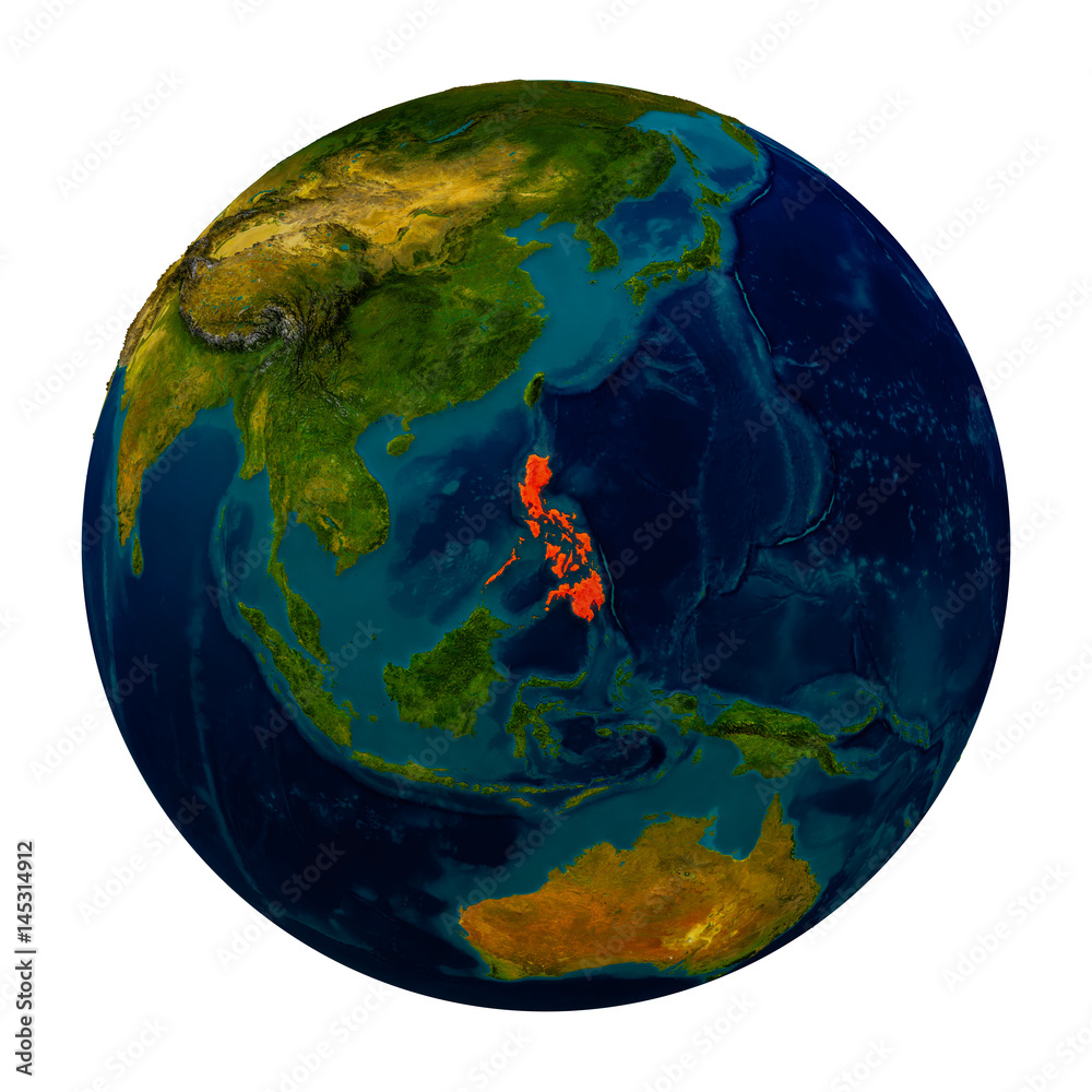 Philippines highlighted on globe Philippines highlighted on globe