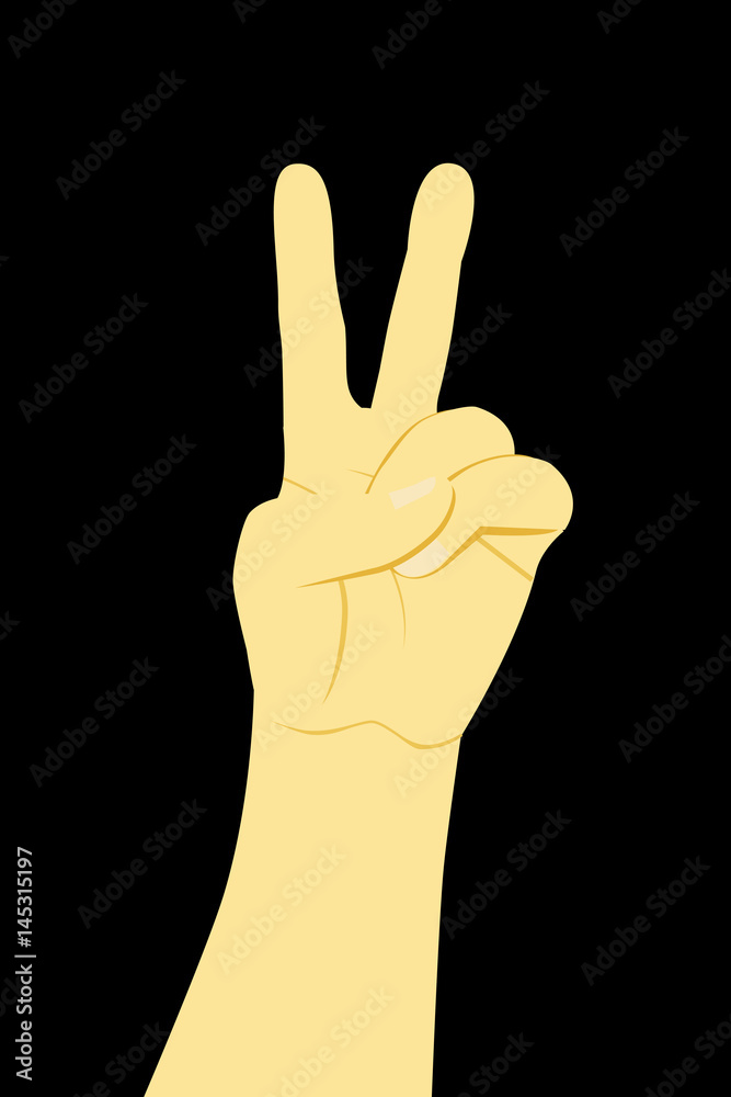Counting or Vote Hand, Two, at black background
Counting or Vote Hand, Two, at black background