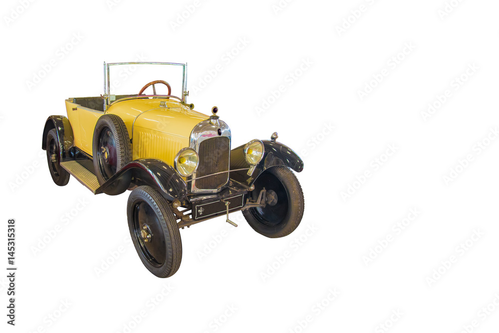 Vintage car isolated on the white background