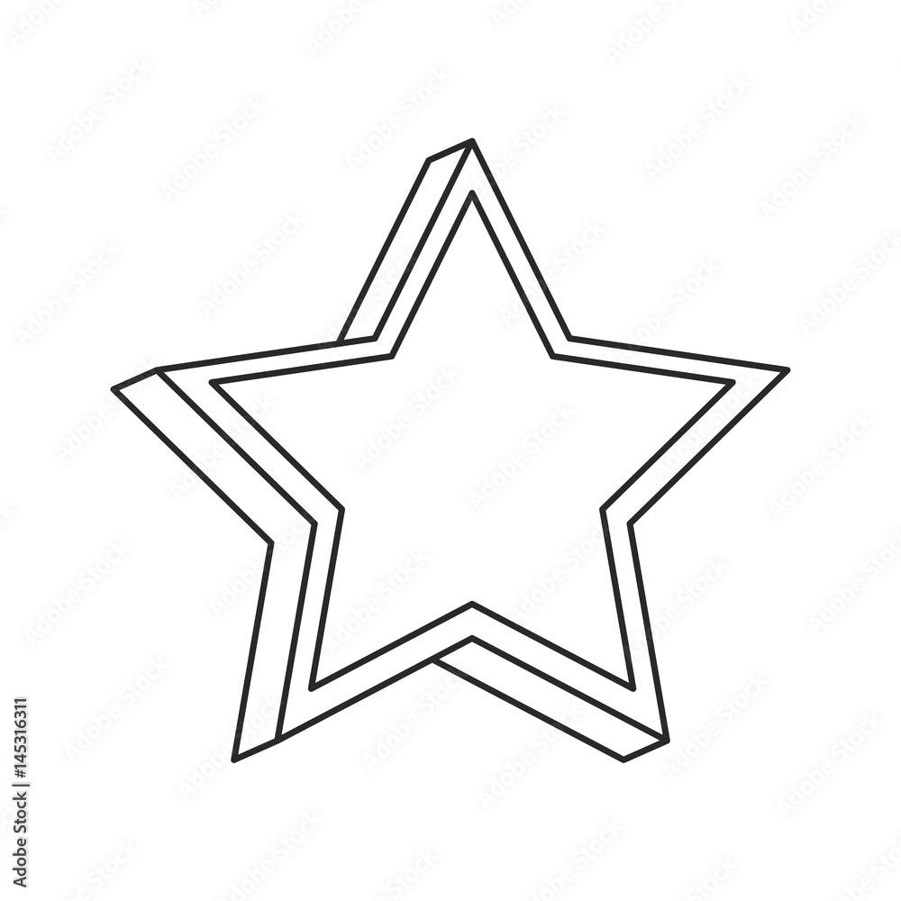 star prize decoration image outline vector illustration eps 10