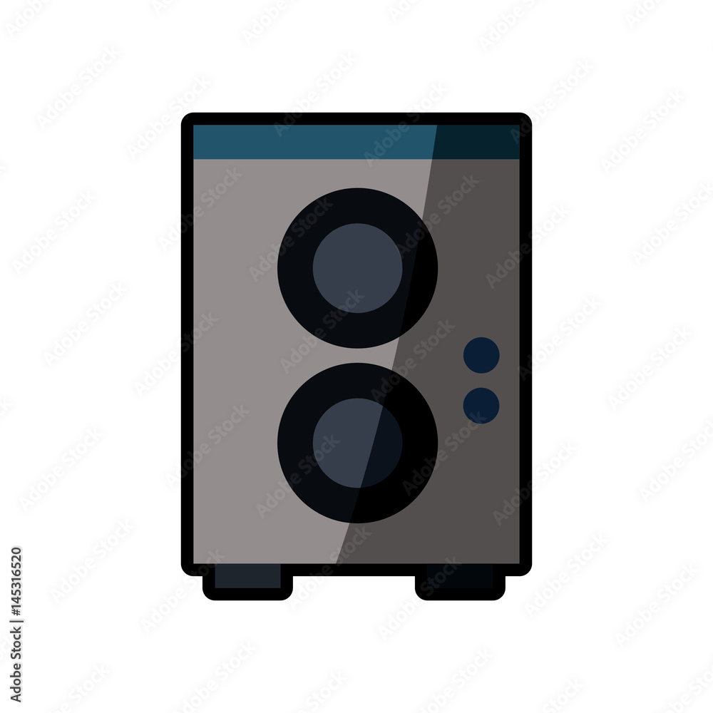 speaker sound audio shadow vector illustration eps 10