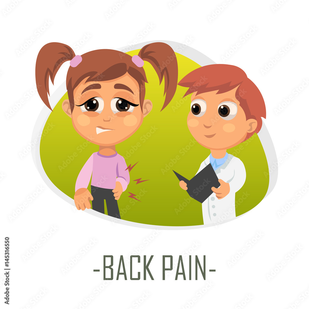 Back pain medical concept. Vector illustration. Back pain medical concept. Vector illustration.