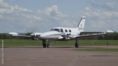 Piper Cheyenne I Turboprop Airplane Arriving at Airport