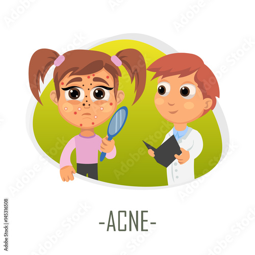 Acne medical concept. Vector illustration.