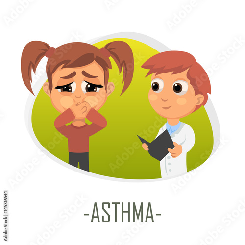 Asthma medical concept. Vector illustration.