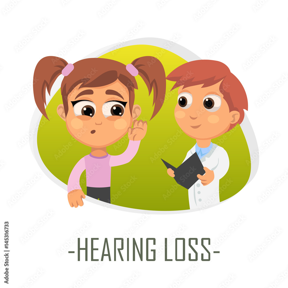 Hearing loss medical concept. Vector illustration.