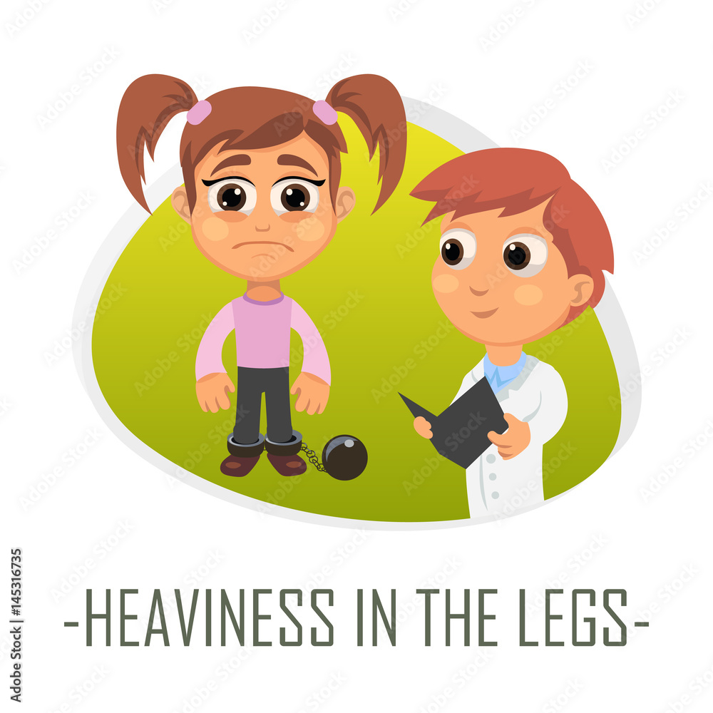 Heaviness in the legs medical concept. Vector illustration. Heaviness in the legs medical concept. Vector illustration.