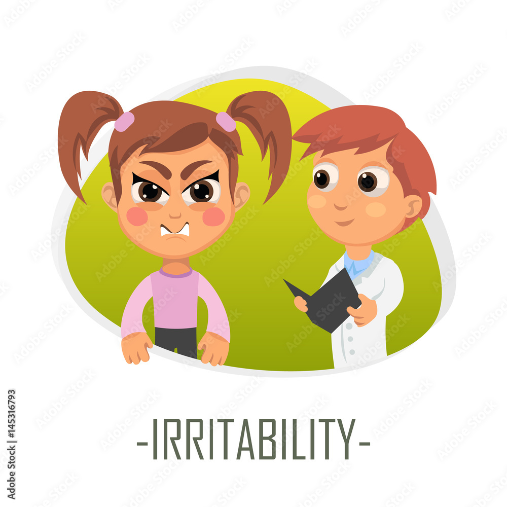 Irritability medical concept. Vector illustration. Irritability medical concept. Vector illustration.