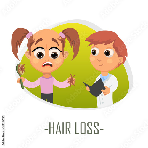 Hair loss medical concept. Vector illustration.