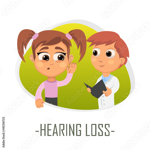 Hearing loss medical concept. Vector illustration.
