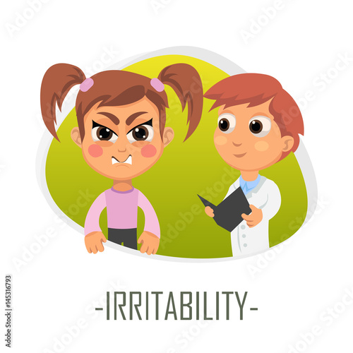 Irritability medical concept. Vector illustration.