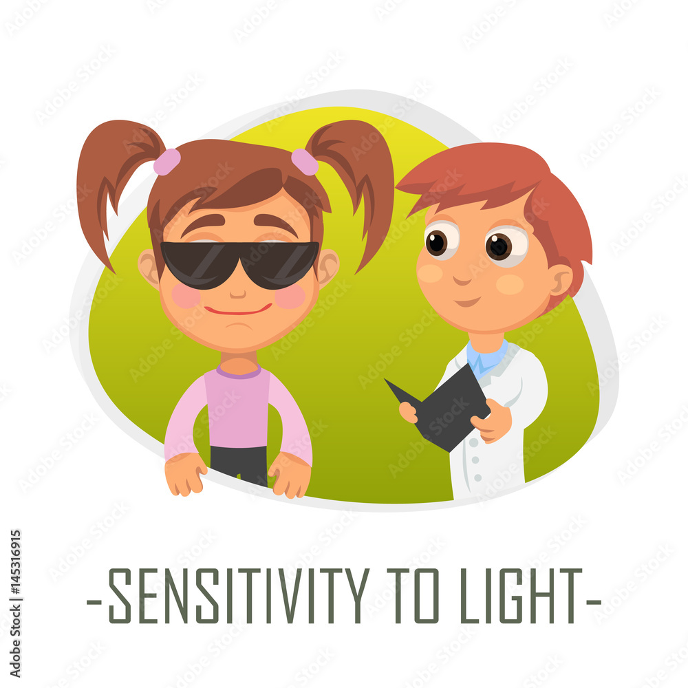 Sensitivity to light medical concept. Vector illustration. Sensitivity to light medical concept. Vector illustration.
