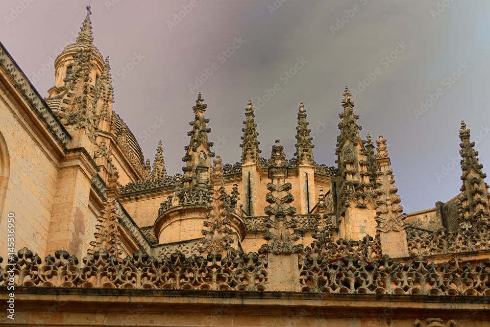 Pinaculo pináculos góticos de la Catedral de Segovia Stock Photo | Adobe Stock