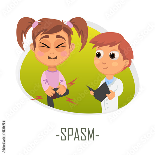 Spasm medical concept. Vector illustration.