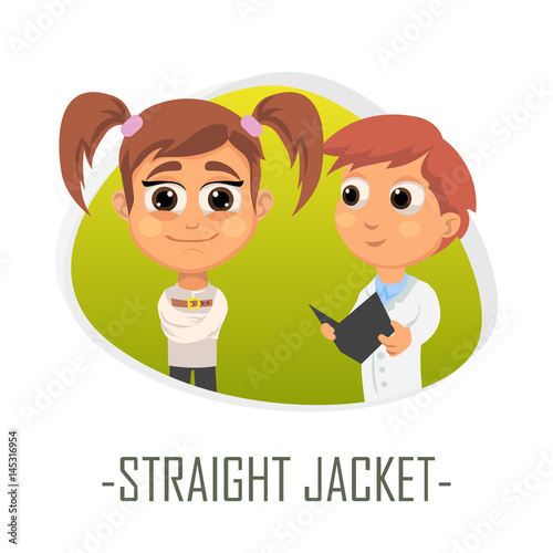 Straight jacket medical concept. Vector illustration.