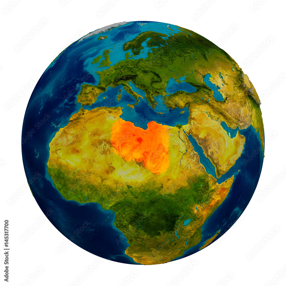 Libya highlighted on globe Libya highlighted on globe