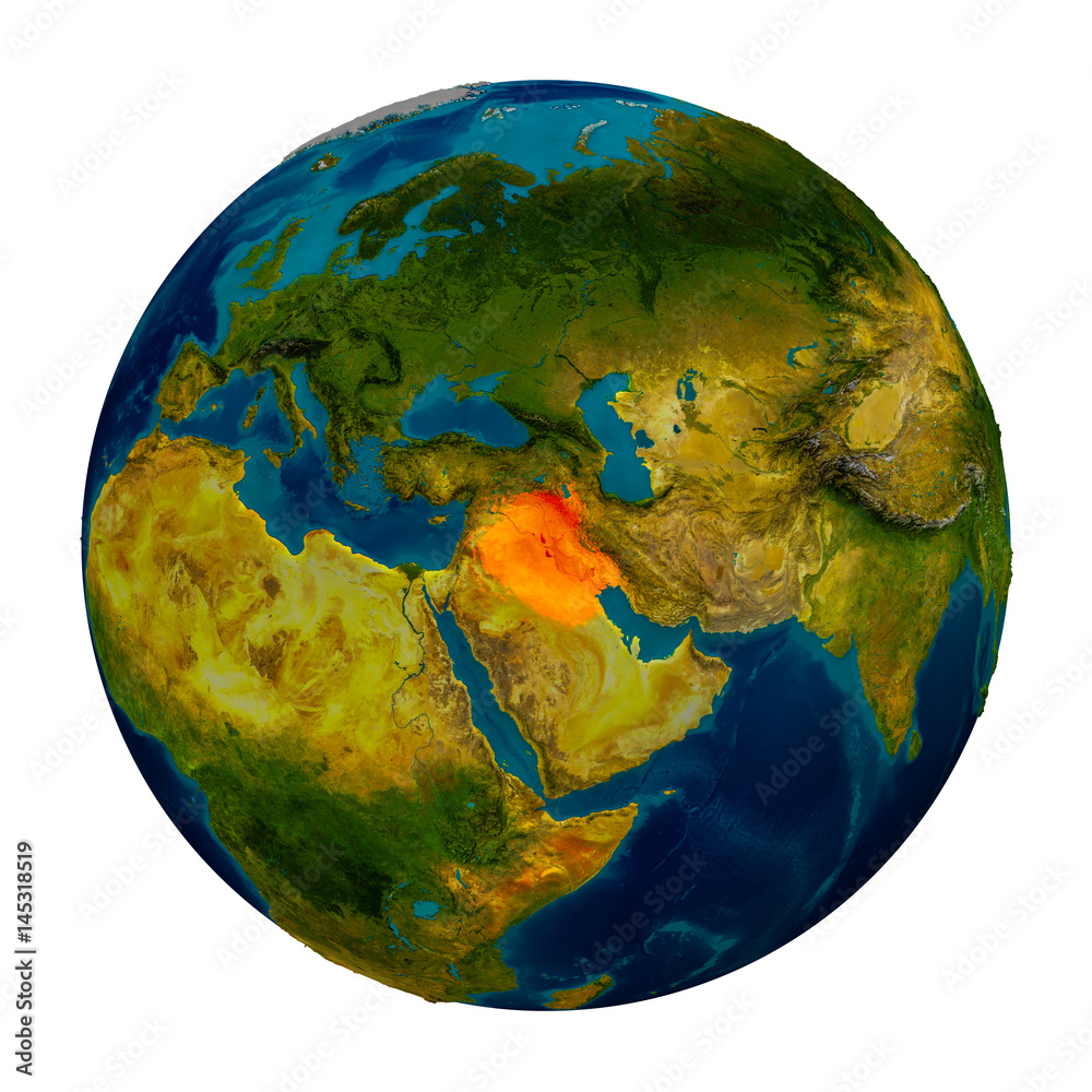 Iraq highlighted on globe Iraq highlighted on globe