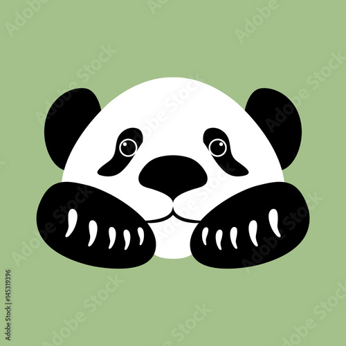 Fototapeta Naklejka Na Ścianę i Meble -  Panda head face vector illustration style Flat