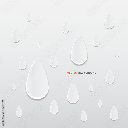 3D raindrops abstract background. Trendy vector illustration. 3D design.