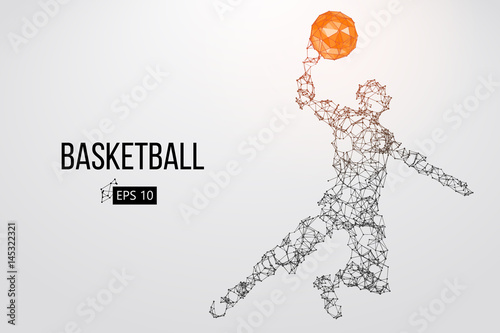 Silhouette of a basketball player. Vector illustration