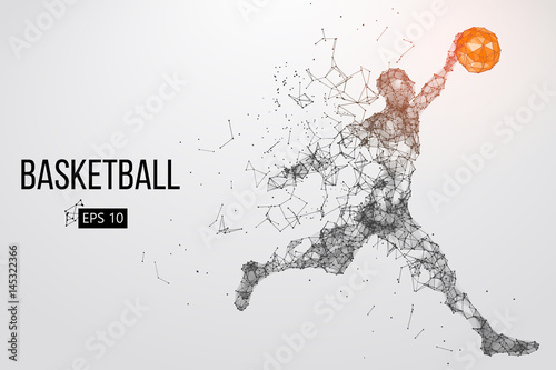 Silhouette of a basketball player. Vector illustration