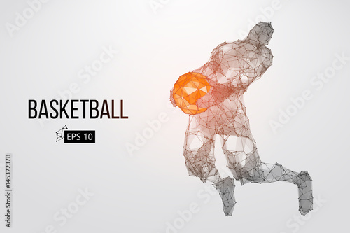 Silhouette of a basketball player. Vector illustration