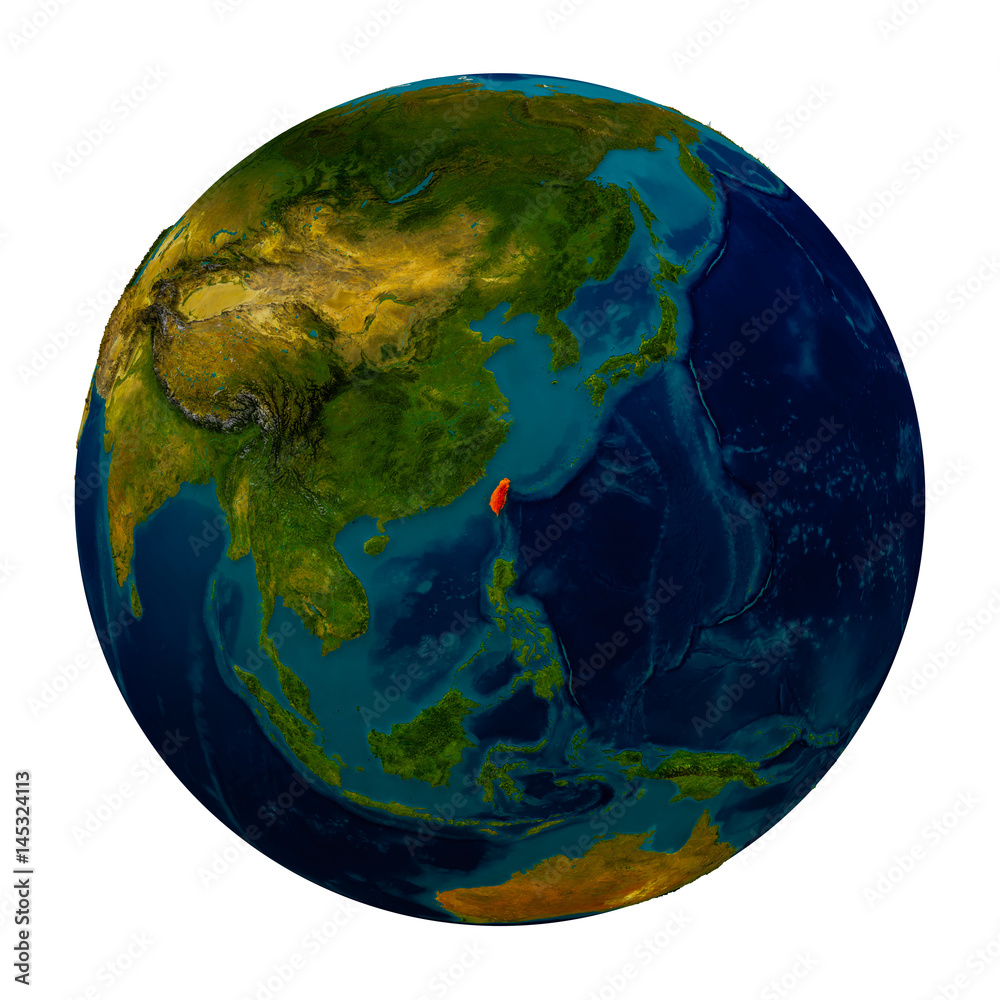Taiwan highlighted on globe Taiwan highlighted on globe