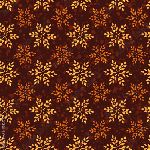 Seamless vintage pattern with wheat. Brown agricultural background about harvest and grain