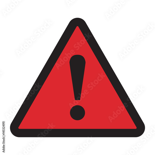 Danger sign. Hazard warning attention sign on a white background