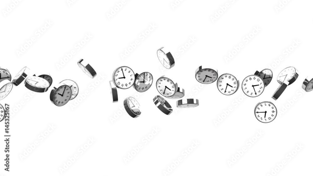 Time Animationwhite Background Clocks On White Background. Loop able 3DCG render Animation. Stock ...