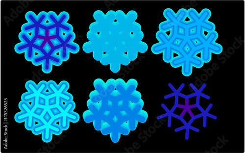 Set of snowflakes photo