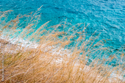 Colorful coastline of Greek island