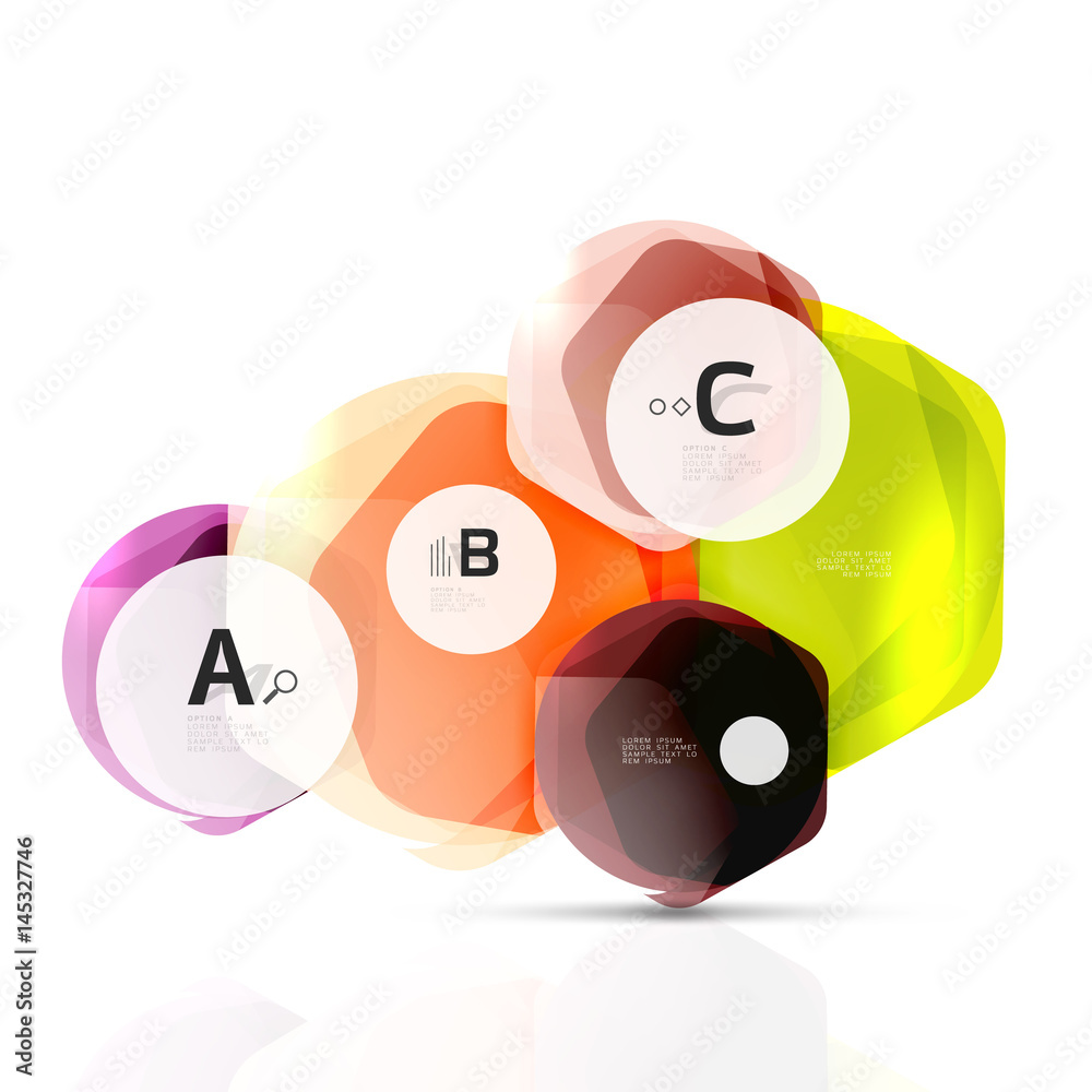 Glass glossy shiny hexagon web elements Glass glossy shiny hexagon web elements