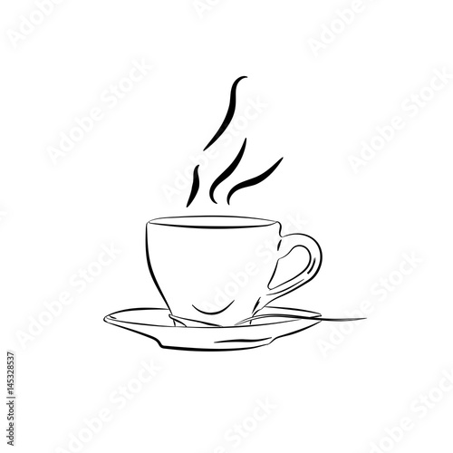 Coffee cup icon flat