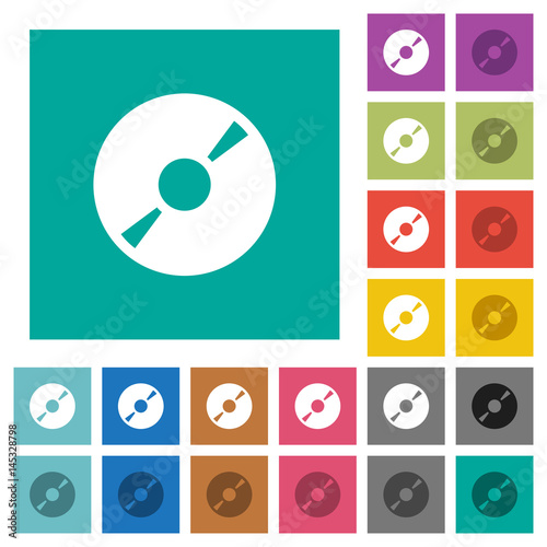 DVD disk square flat multi colored icons