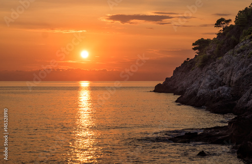 Amazing landscape of sunset over the sea