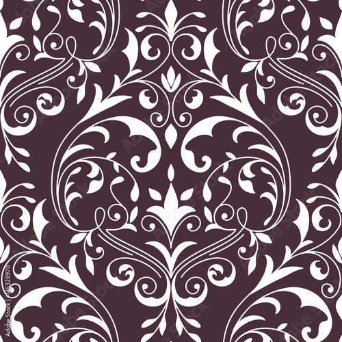 Vector damask seamless pattern element. Classical luxury old fashioned damask ornament, royal victorian seamless texture for wallpapers, textile, wrapping. Exquisite floral baroque template