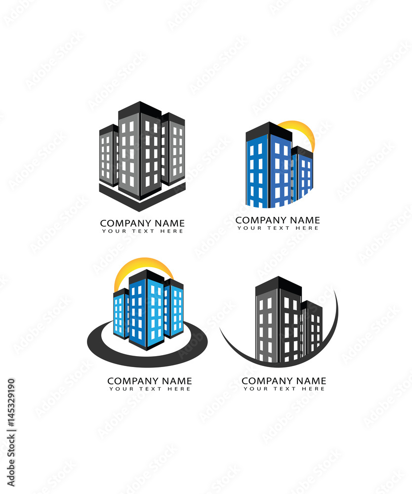 Vector construction, real estate, buildings, house logo icons set