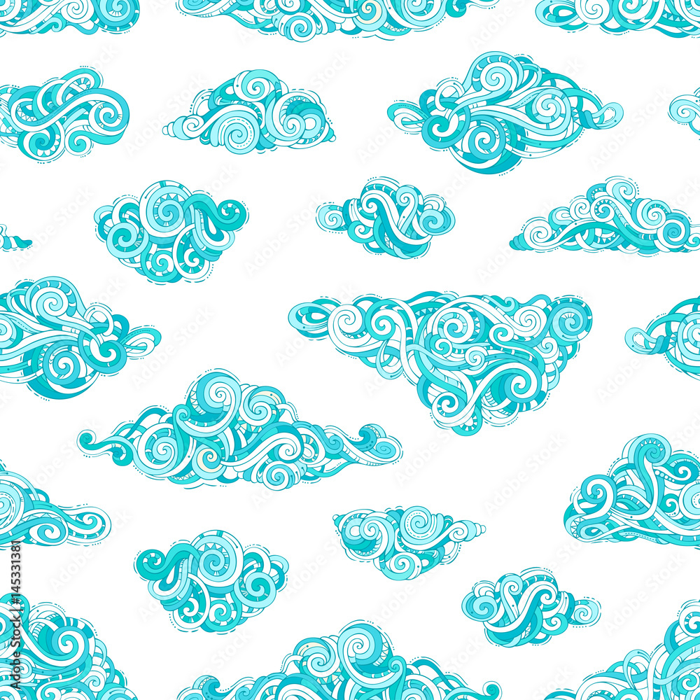 Vector seamless overcast pattern. Vector seamless overcast pattern.