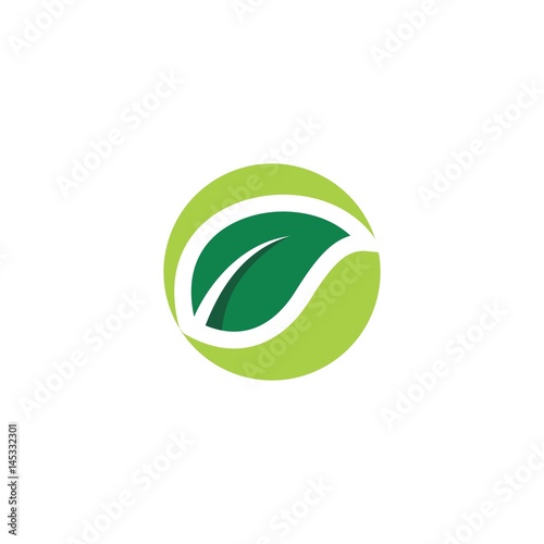 abstract GREEN LEAF ICON LOGO