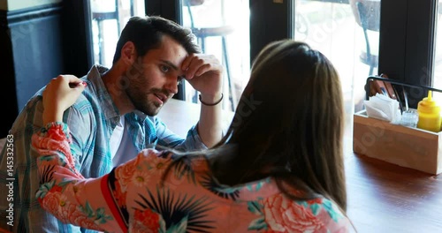 Woman consoling upset man