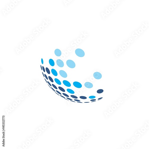 abstract blue sphere icon logo