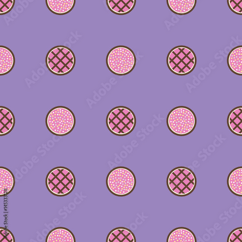 Pie pattern. Seamless vector flat food background