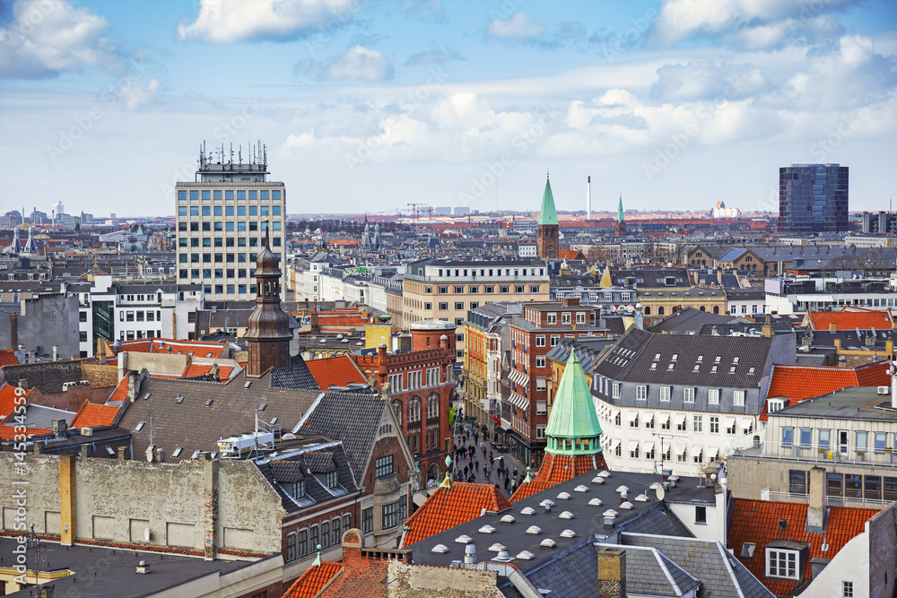 Panorama of Copenhagen, Denmark