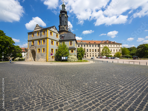 Deutschland, Thüringen, Weimar, Altstadt von Weimar, Grüner Markt mit Blick auf das Statdschloss Weimar