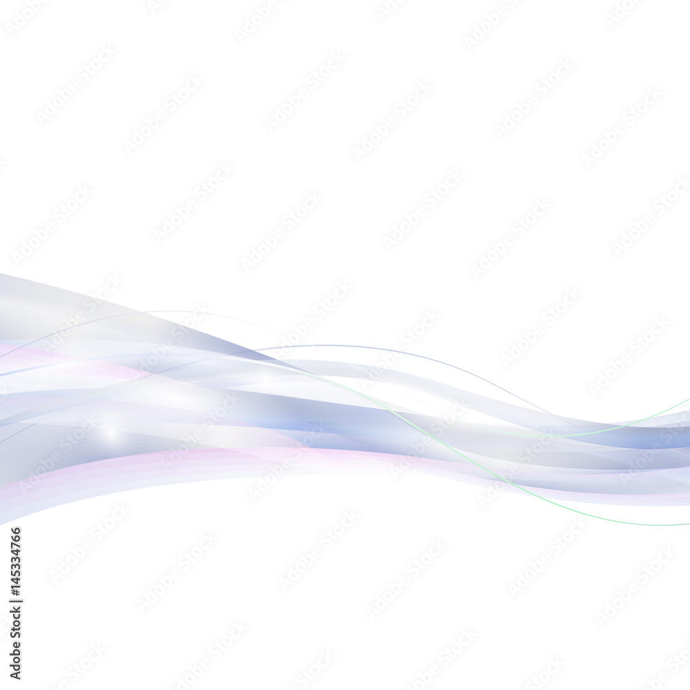 Obraz premium Abstract smooth Wave on white Background. Vector Illustration.