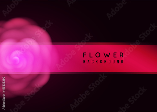 Photography rose on dark background. Flower Vector illustration.